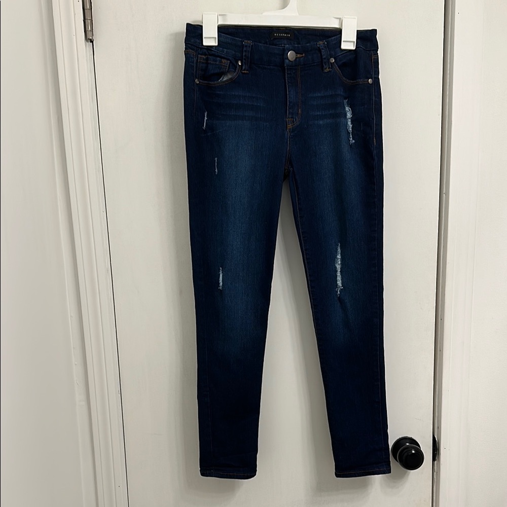 Metaphor Dark Wash Distressed Jeans Size 8 EUC